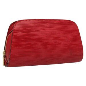 LOUIS VUITTON Epi Dauphine PM Pouch Castilian Red